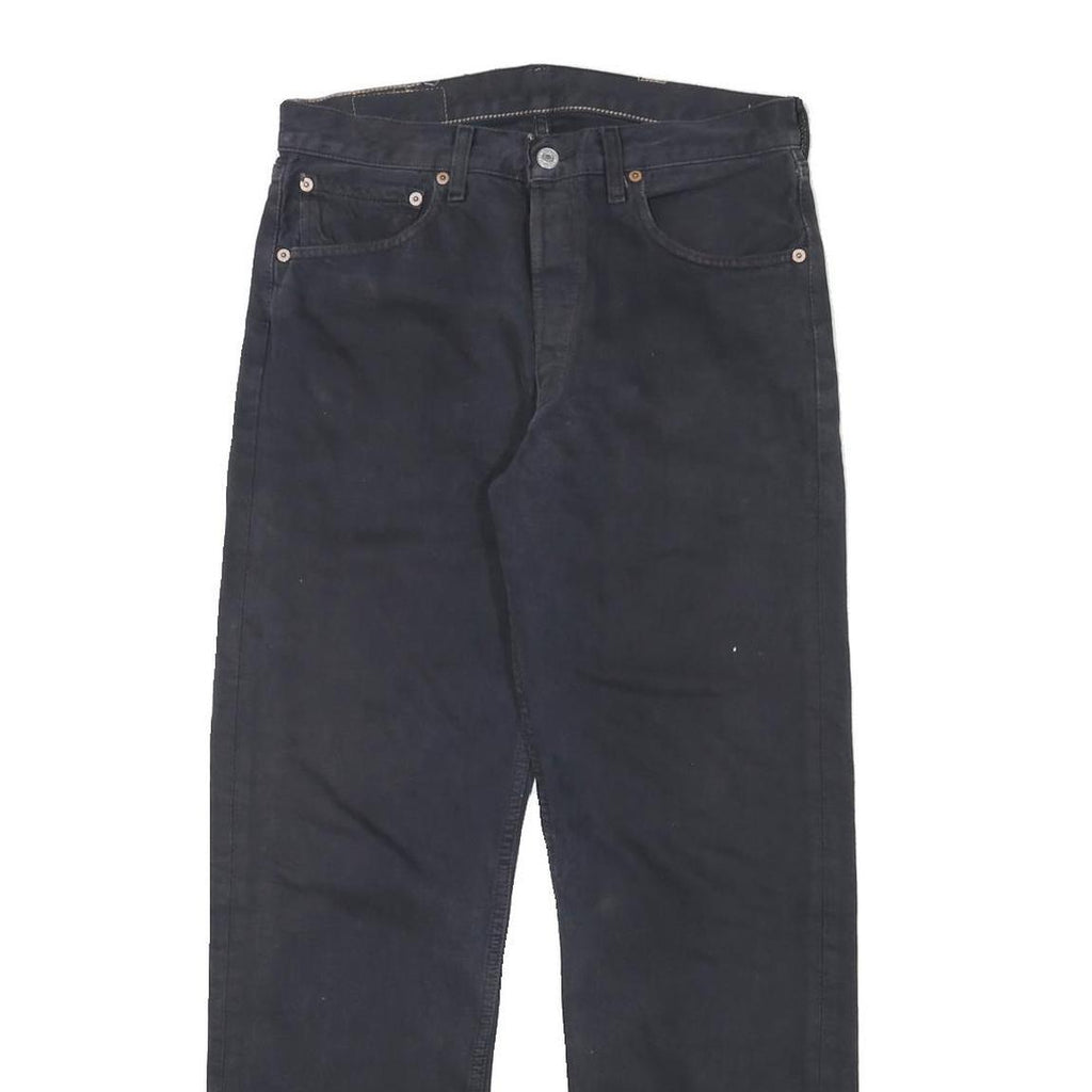 LEVI'S 501 Mens Jeans Black Regular Straight Denim W30 L28 Classic Button Fly
