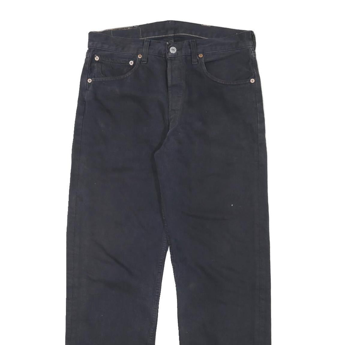 LEVI'S 501 Mens Jeans Black Regular Straight Denim W30 L28 Classic Button Fly