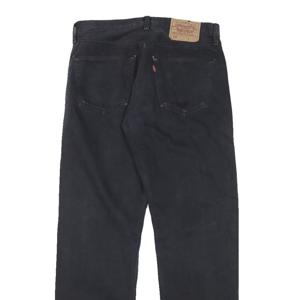 LEVI'S 501 Mens Jeans Black Regular Straight Denim W30 L28 Classic Button Fly