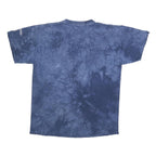 THE MOUNTAIN Mens Blue Tie Dye Graphic T-Shirt L Short Sleeve Crew Neck Unique