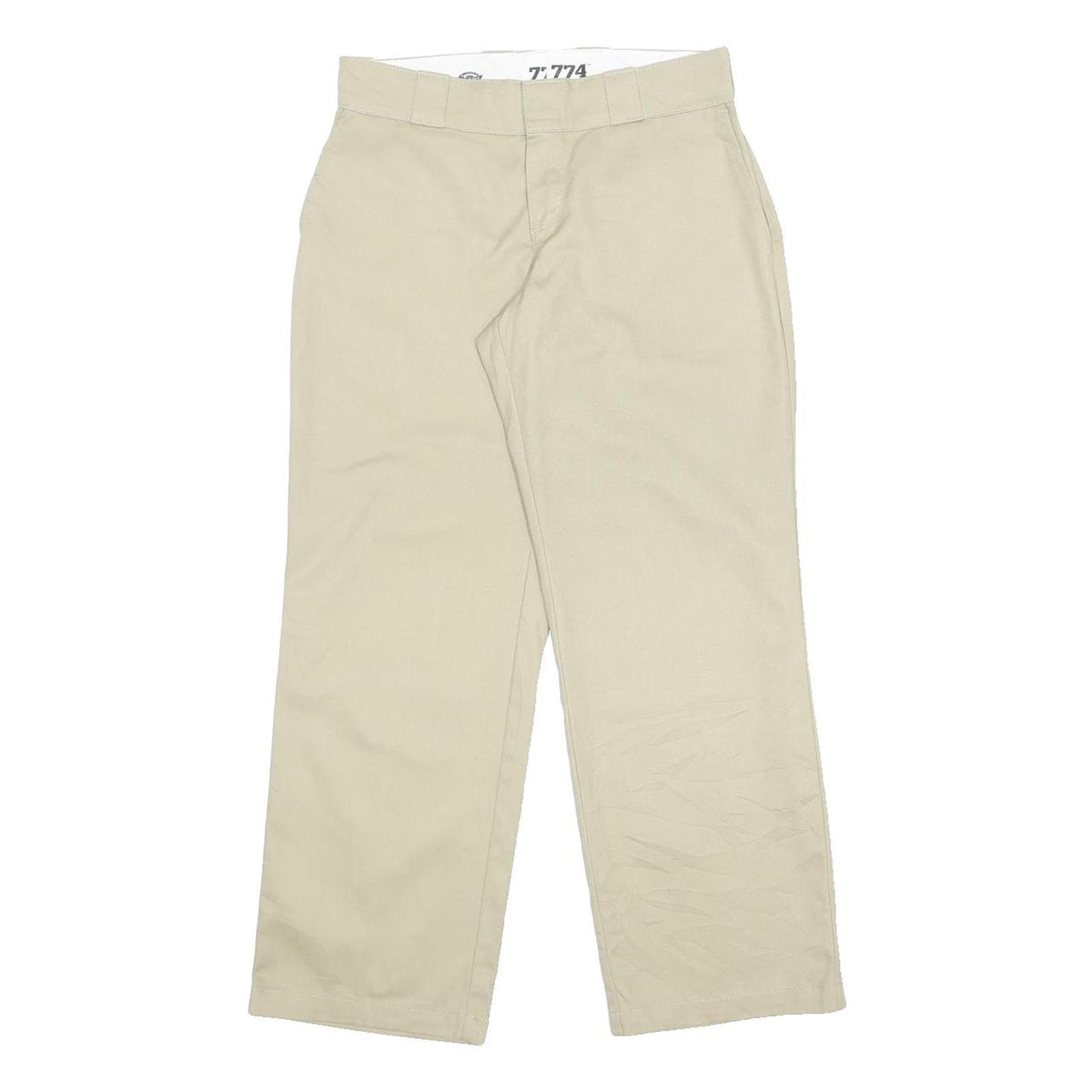 DICKIES Womens Regular Fit Beige Cotton Blend Trousers W28 L28 Casual Work Wear