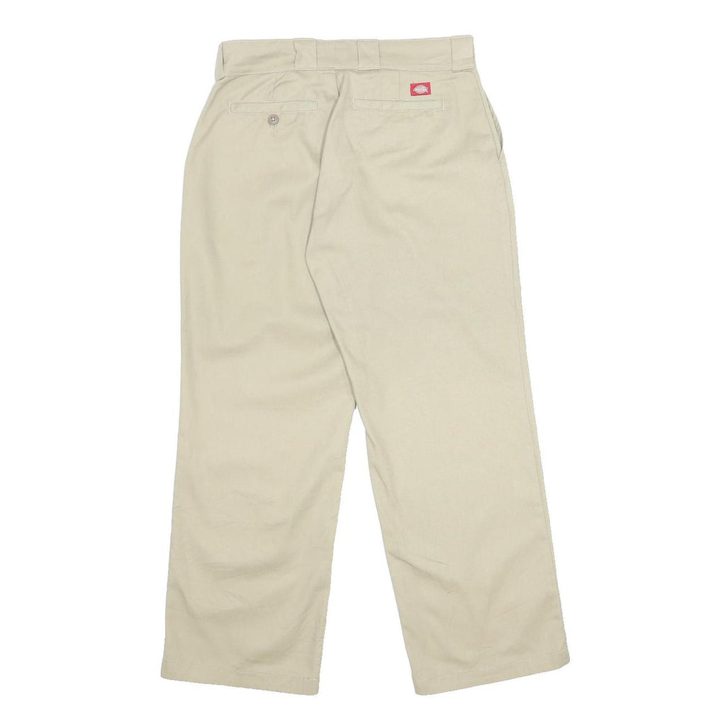 DICKIES Womens Regular Fit Beige Cotton Blend Trousers W28 L28 Casual Work Wear