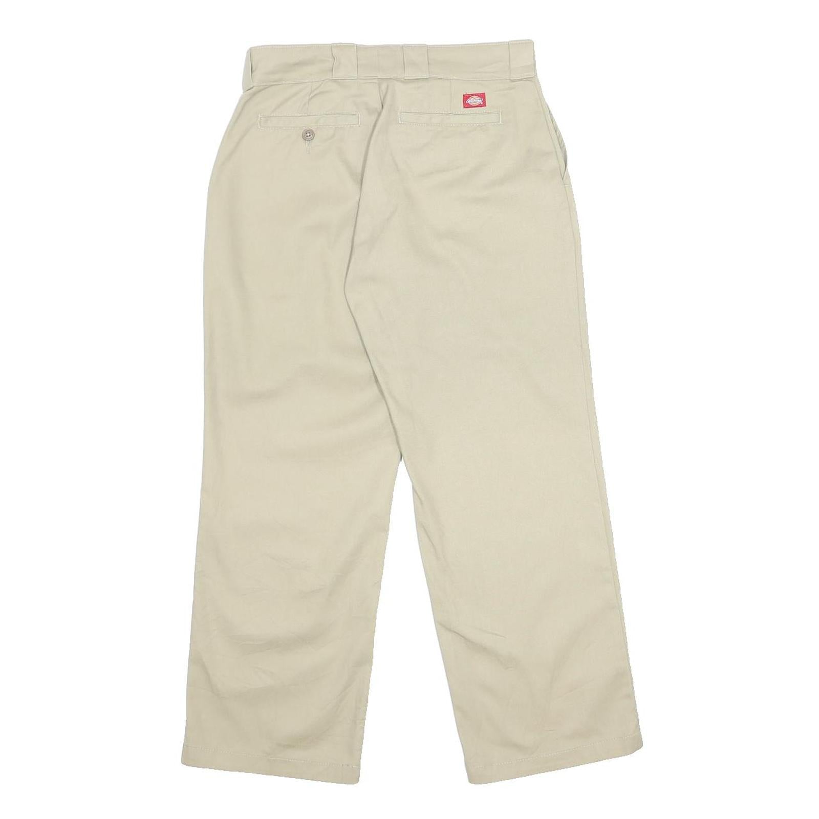 DICKIES Womens Regular Fit Beige Cotton Blend Trousers W28 L28 Casual Work Wear