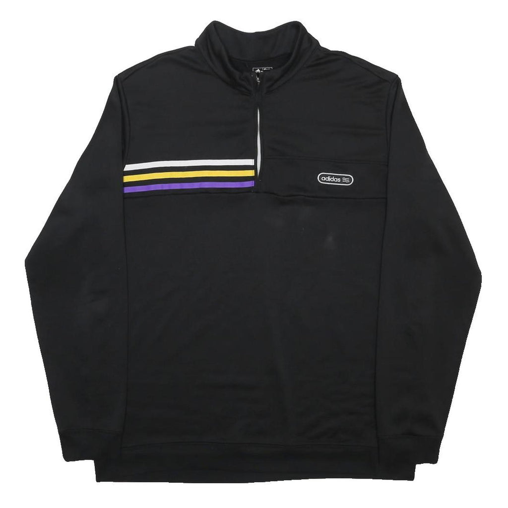ADIDAS Mens Black 1/4 Zip XL Sweatshirt Polyester Athletic Top