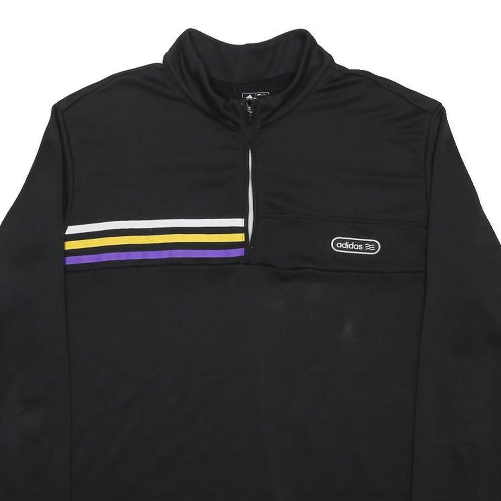 ADIDAS Mens Black 1/4 Zip XL Sweatshirt Polyester Athletic Top