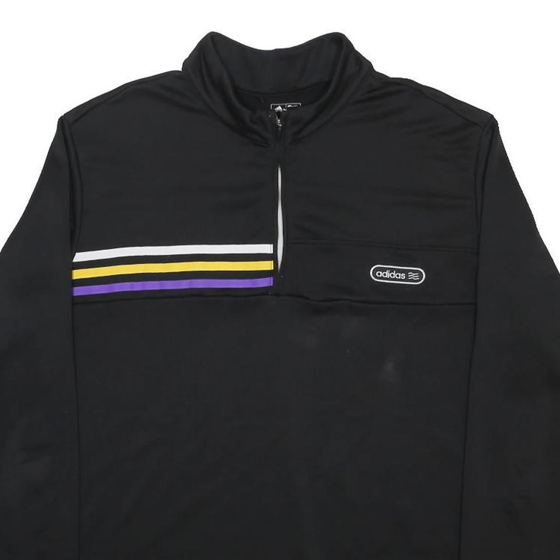 ADIDAS Mens Black 1/4 Zip XL Sweatshirt Polyester Athletic Top
