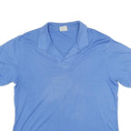 CADILLAC Mens Blue XL Cotton Blend Polo Shirt Short Sleeve Plain Collar Casual