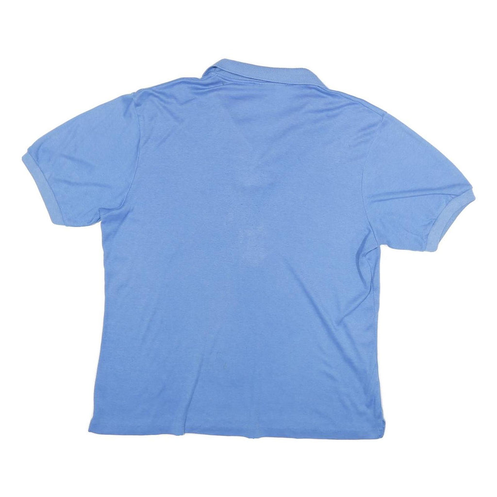 CADILLAC Mens Blue XL Cotton Blend Polo Shirt Short Sleeve Plain Collar Casual