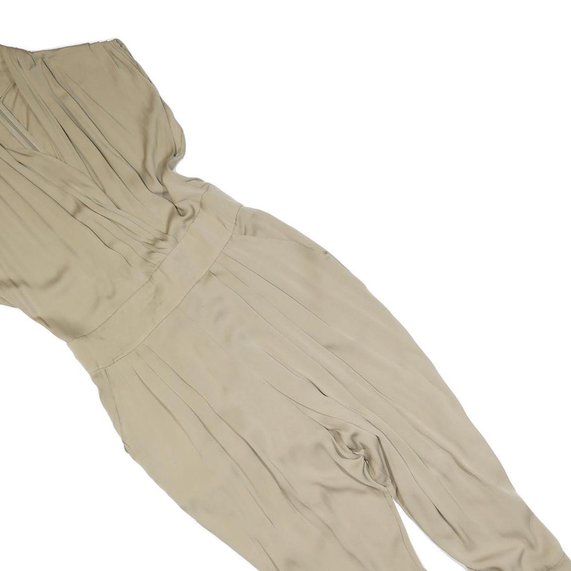 CATHERINE MALANDRINO Womens Beige Playsuit M Sleeveless V-Neck Waist Tie Relaxed