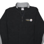 NFL Mens Black & Grey Pittsburgh Steelers Zip Up Fleece Jacket L Polyester