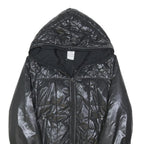 ADIDAS Womens Black Jacket UK 10 Polyester Blend Hooded Zip-Up Sportswear