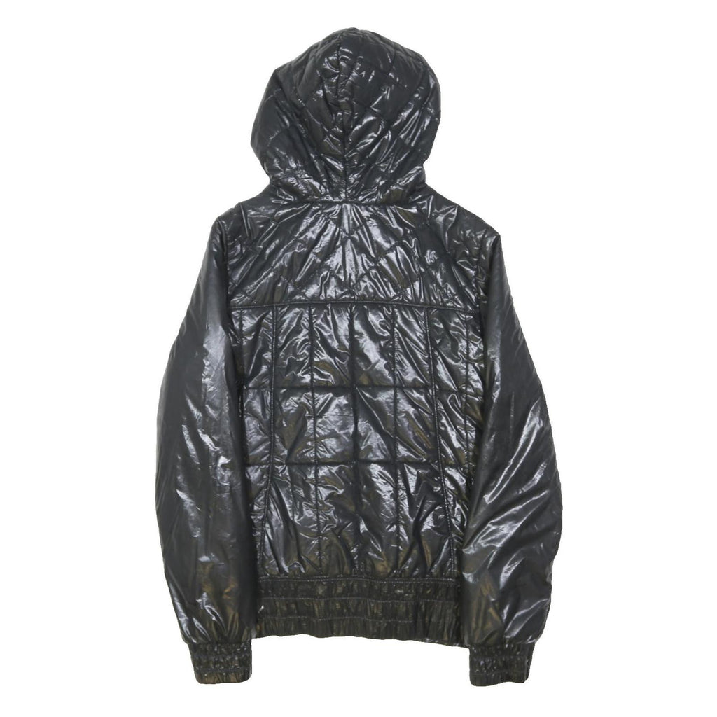 ADIDAS Womens Black Jacket UK 10 Polyester Blend Hooded Zip-Up Sportswear