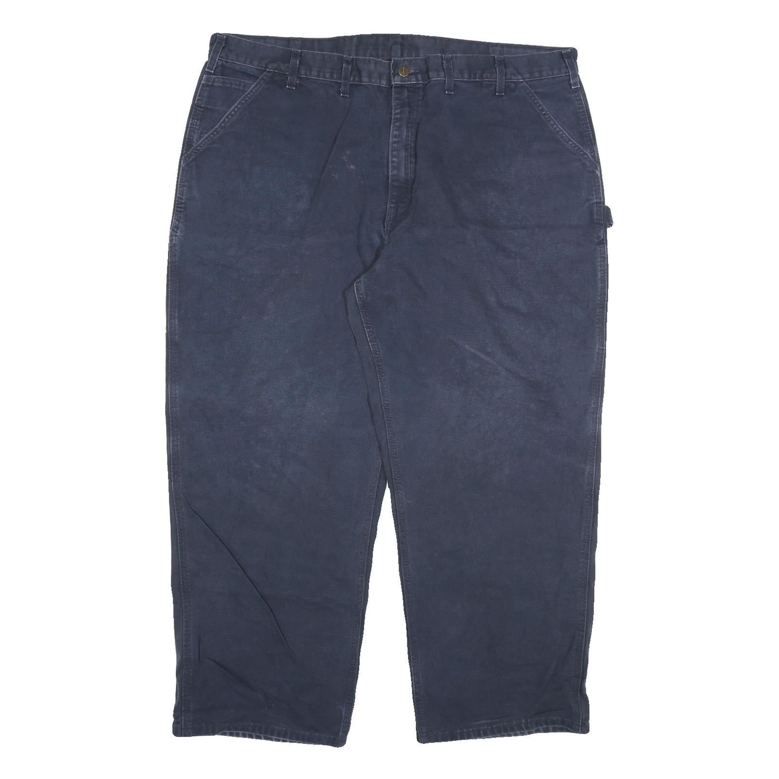 CARHARTT Mens Jeans Navy Blue Regular Straight Denim Medium W46 L30 Workwear