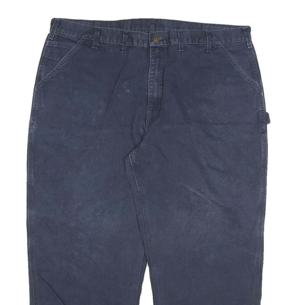 CARHARTT Mens Jeans Navy Blue Regular Straight Denim Medium W46 L30 Workwear