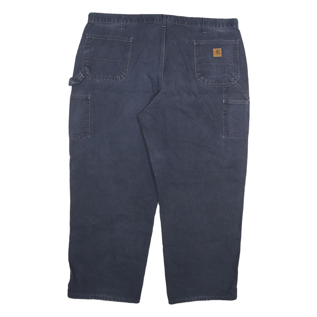 CARHARTT Mens Jeans Navy Blue Regular Straight Denim Medium W46 L30 Workwear