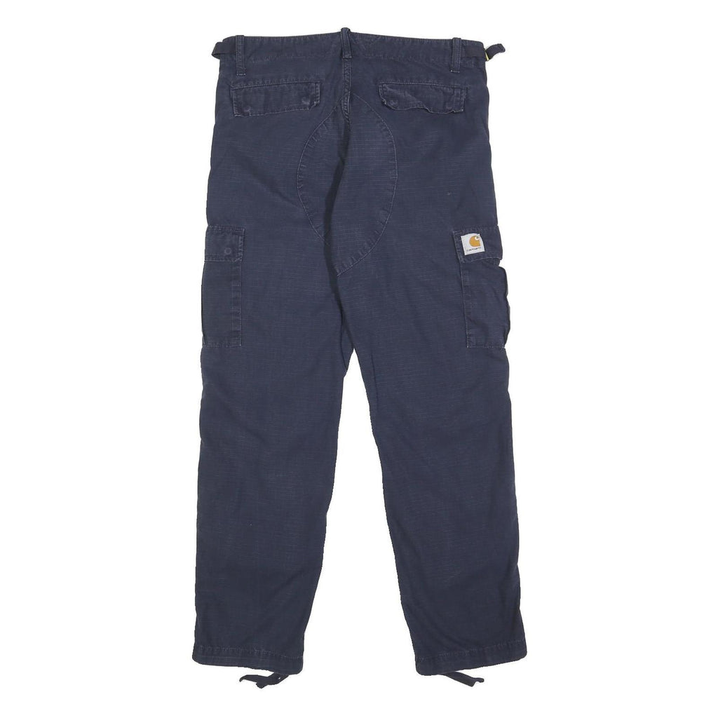 CARHARTT WIP Mens Cotton Blue Regular Cargo Trousers W30 L30 Casual Workwear