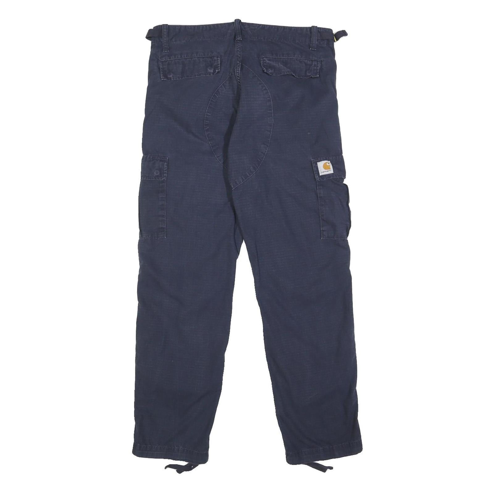 CARHARTT WIP Mens Cotton Blue Regular Cargo Trousers W30 L30 Casual Workwear