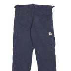 CARHARTT WIP Mens Cotton Blue Regular Cargo Trousers W30 L30 Casual Workwear