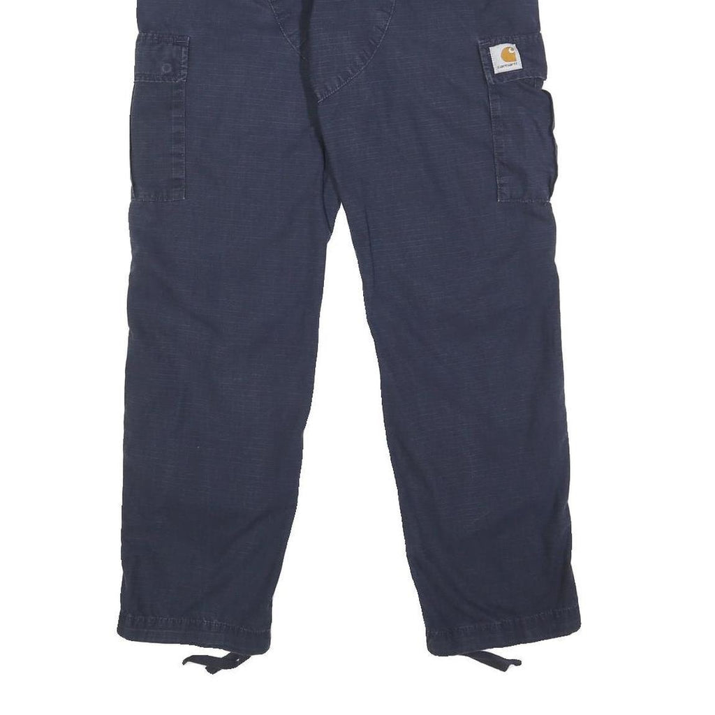CARHARTT WIP Mens Cotton Blue Regular Cargo Trousers W30 L30 Casual Workwear