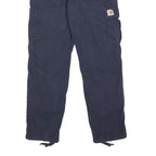 CARHARTT WIP Mens Cotton Blue Regular Cargo Trousers W30 L30 Casual Workwear