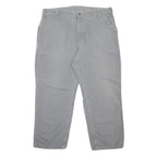CARHARTT Mens Cotton Blend Relaxed Grey Workwear Trousers W40 L29 Durable Zip