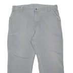 CARHARTT Mens Cotton Blend Relaxed Grey Workwear Trousers W40 L29 Durable Zip