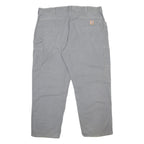CARHARTT Mens Cotton Blend Relaxed Grey Workwear Trousers W40 L29 Durable Zip