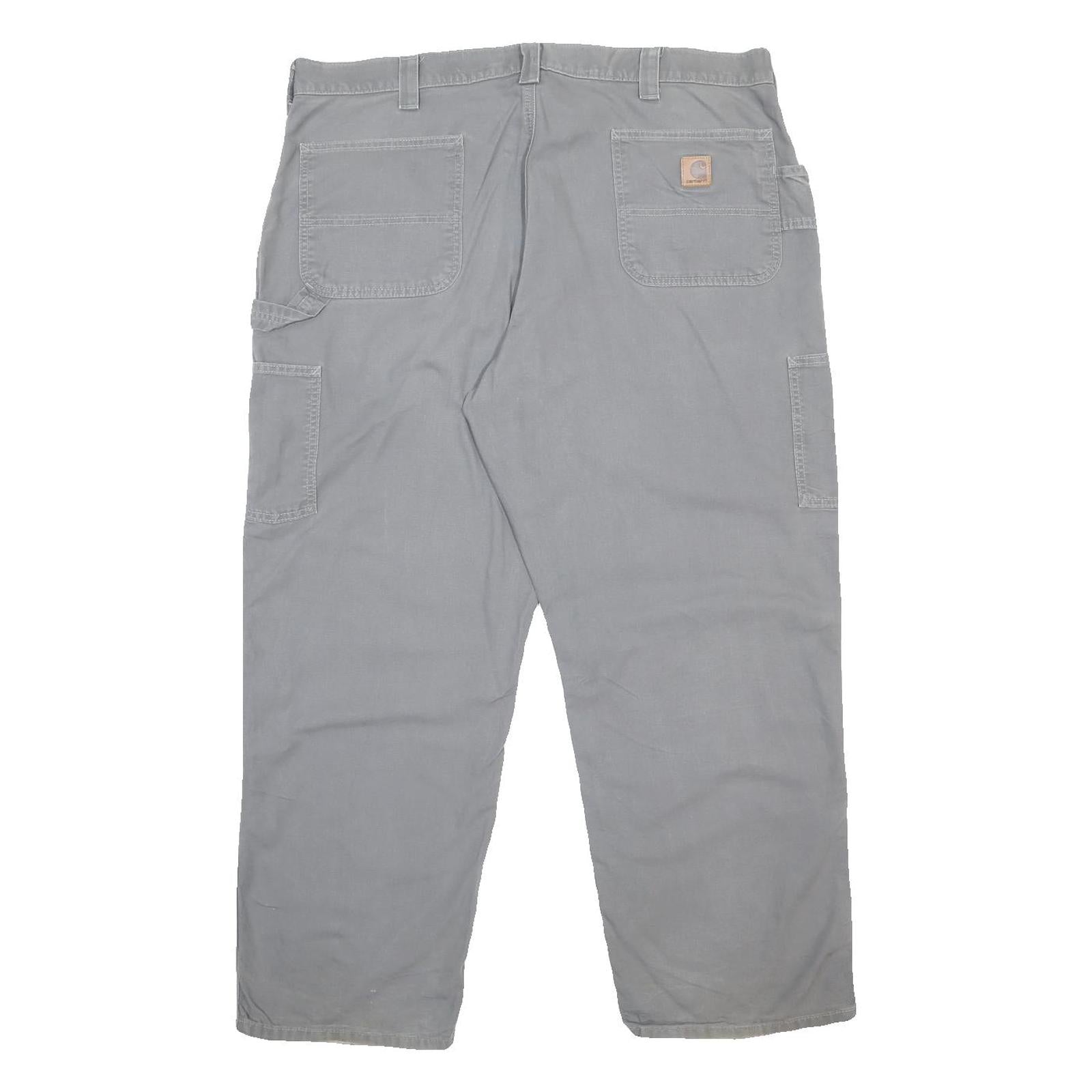 CARHARTT Mens Cotton Blend Relaxed Grey Workwear Trousers W40 L29 Durable Zip