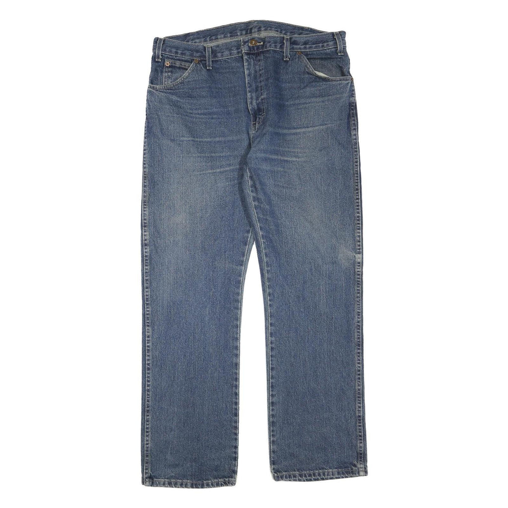 DICKIES Mens Blue Regular Fit Straight Denim Jeans W38 L32 Classic Zip Closure