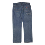 DICKIES Mens Blue Regular Fit Straight Denim Jeans W38 L32 Classic Zip Closure