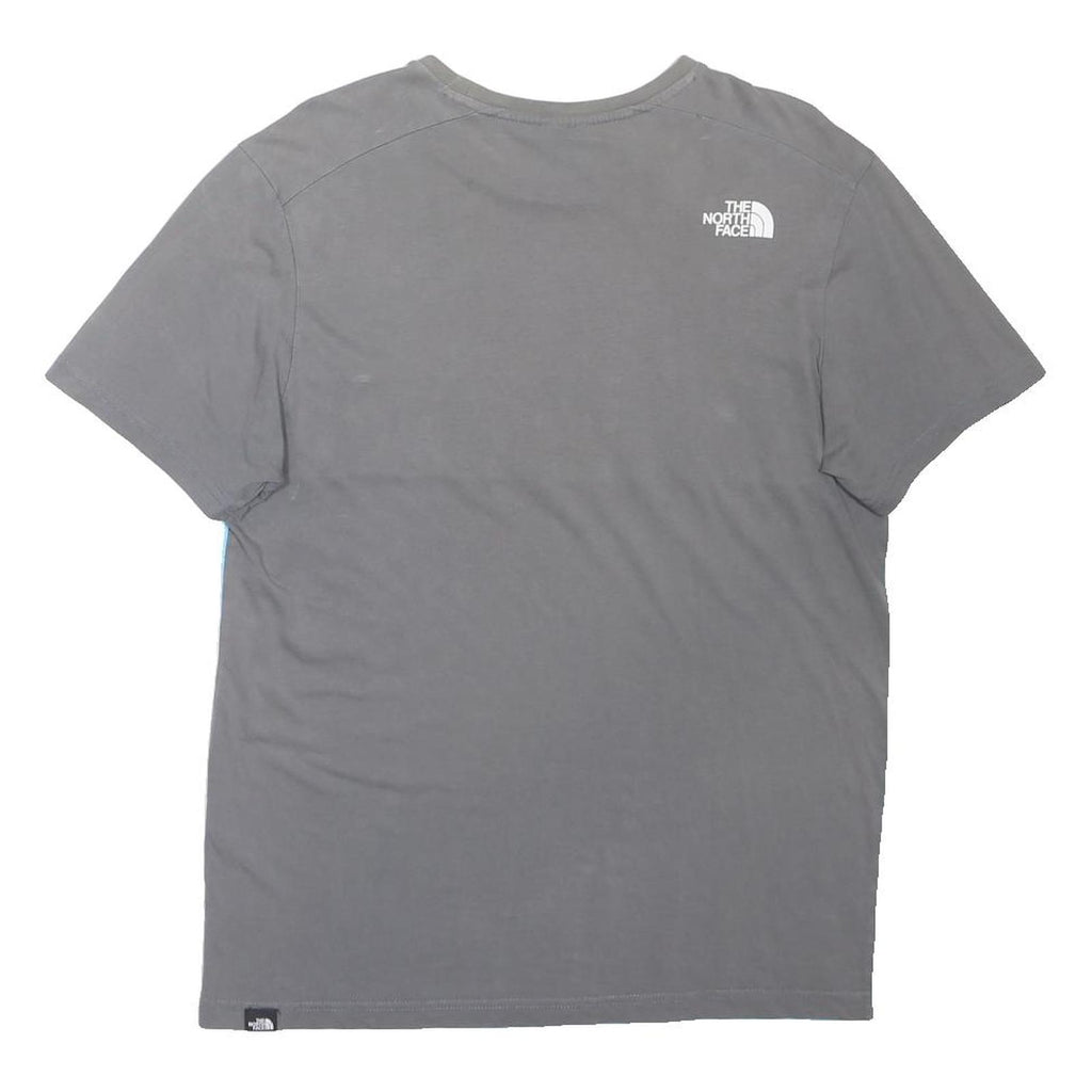 THE NORTH FACE Mens Grey & Blue Logo Graphic T-Shirt M Short Sleeve Crew Neck