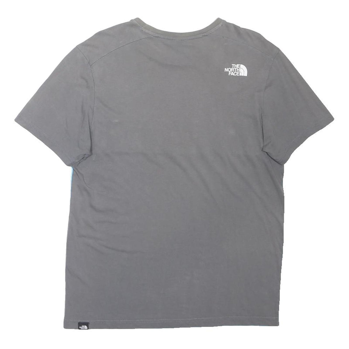 THE NORTH FACE Mens Grey & Blue Logo Graphic T-Shirt M Short Sleeve Crew Neck
