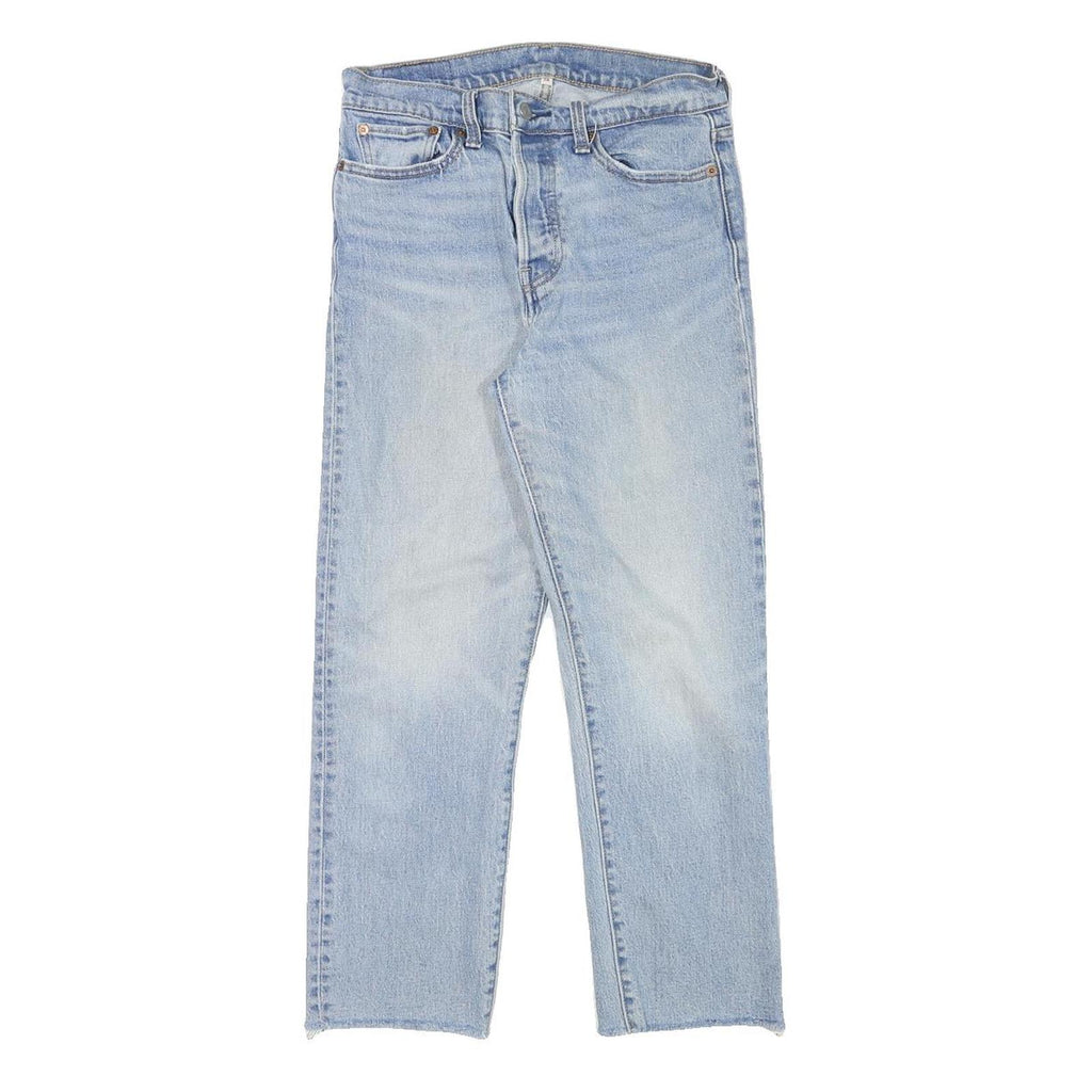 LEVI'S Womens Regular Fit Straight Light Blue Denim Jeans W28 L25 Button
