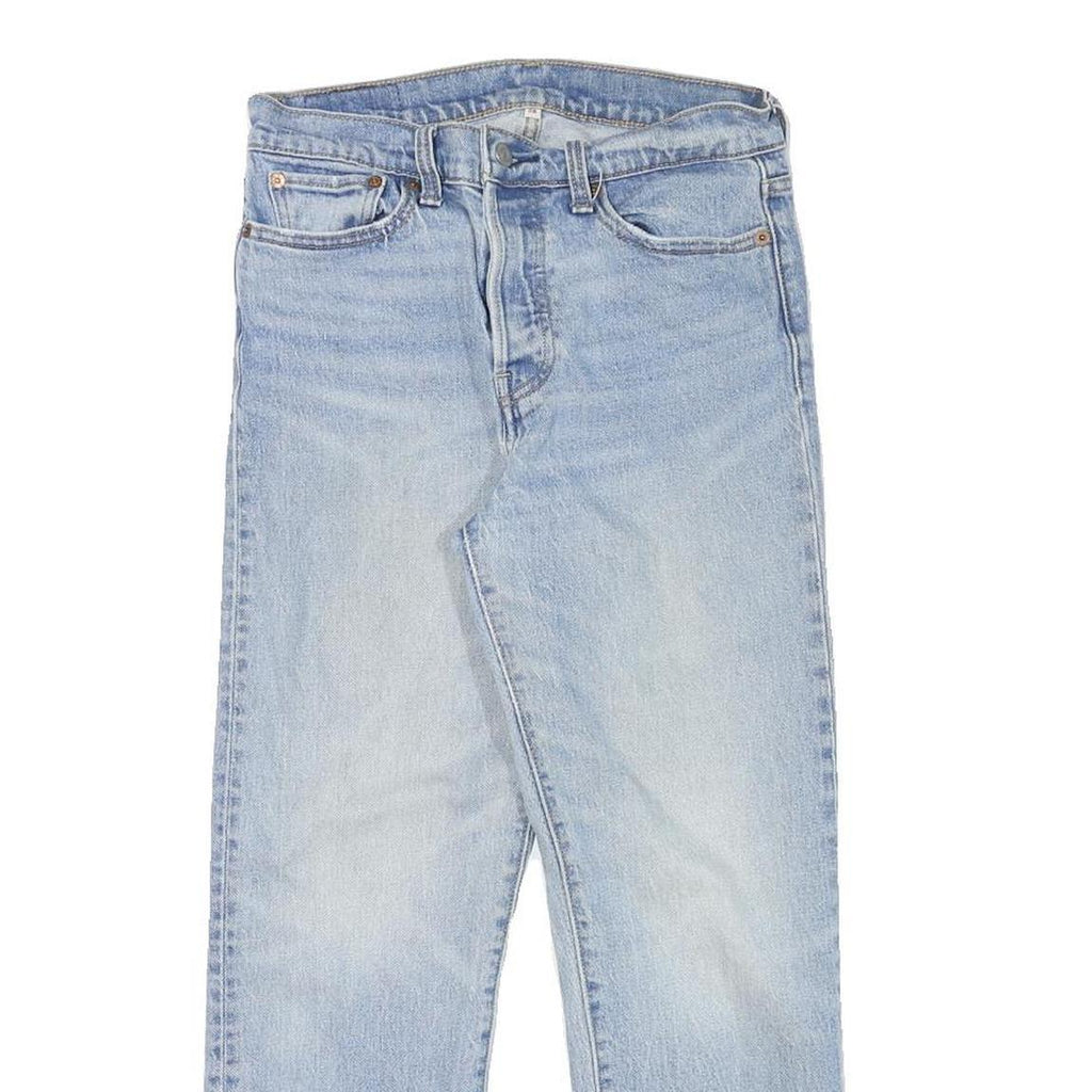 LEVI'S Womens Regular Fit Straight Light Blue Denim Jeans W28 L25 Button