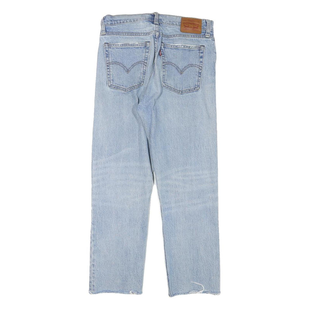 LEVI'S Womens Regular Fit Straight Light Blue Denim Jeans W28 L25 Button