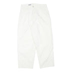TORERO Womens Cotton Blend White Relaxed Straight Trousers W28 L26 Zip Closure