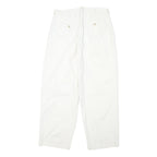 TORERO Womens Cotton Blend White Relaxed Straight Trousers W28 L26 Zip Closure