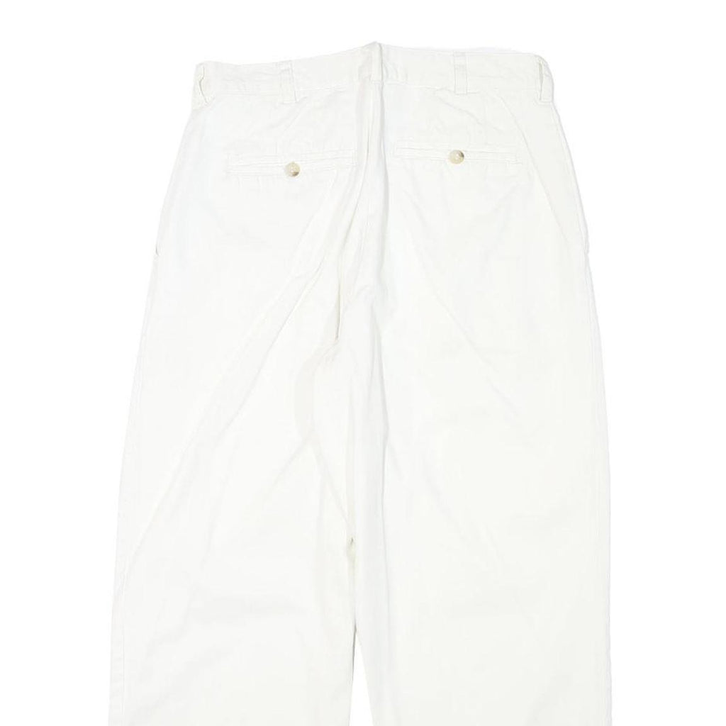 TORERO Womens Cotton Blend White Relaxed Straight Trousers W28 L26 Zip Closure