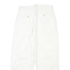 TORERO Womens Cotton Blend White Relaxed Straight Trousers W28 L26 Zip Closure