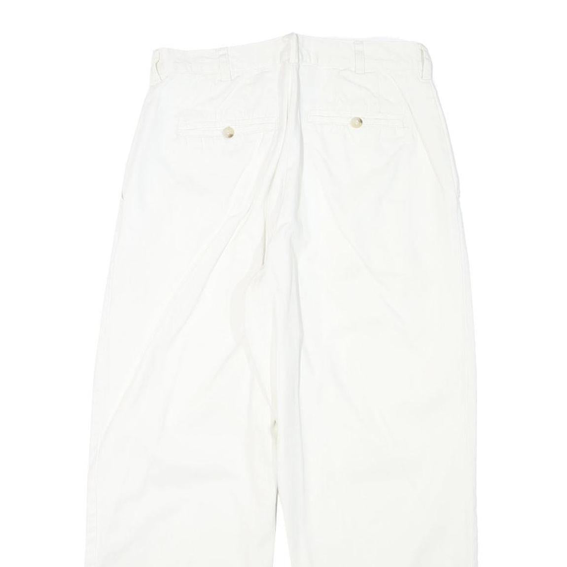 TORERO Womens Cotton Blend White Relaxed Straight Trousers W28 L26 Zip Closure