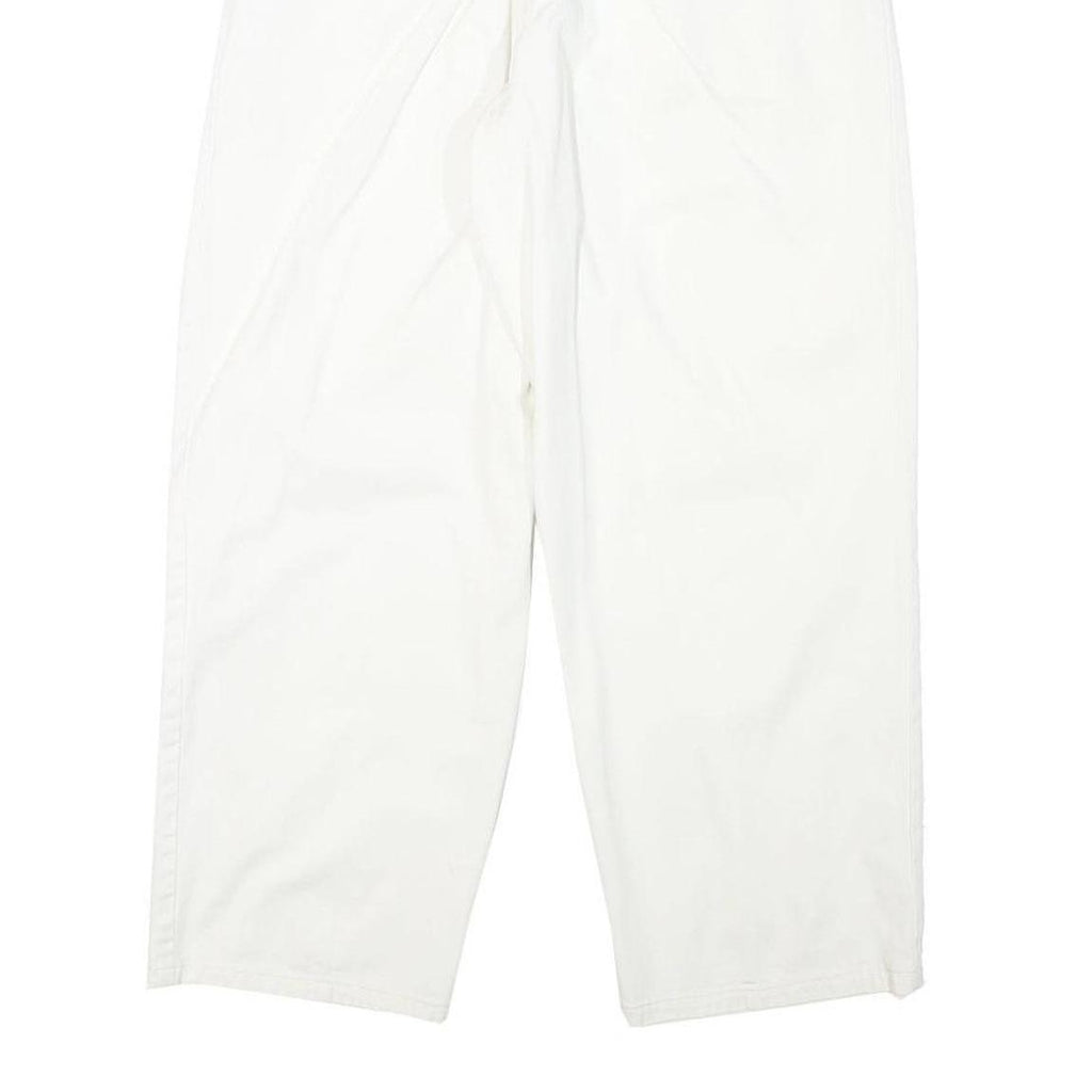 TORERO Womens Cotton Blend White Relaxed Straight Trousers W28 L26 Zip Closure