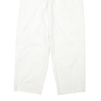 TORERO Womens Cotton Blend White Relaxed Straight Trousers W28 L26 Zip Closure