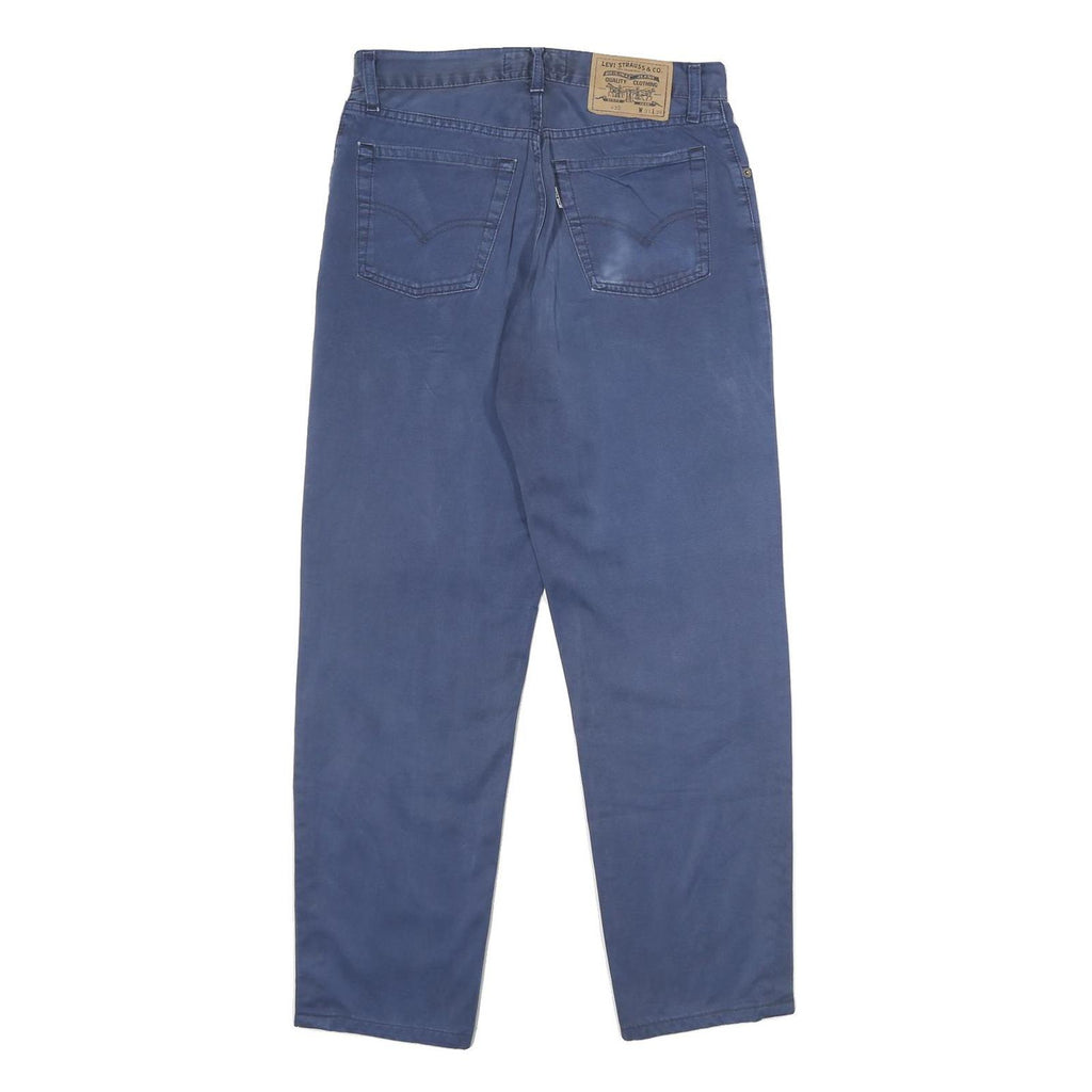 LEVI'S Mens Cotton Blue Classic Straight Trousers W30 L31 Button Closure Durable