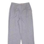 SEPRETS Womens Wool Grey Regular Fit Straight Leg Trousers W28 L31 Classic
