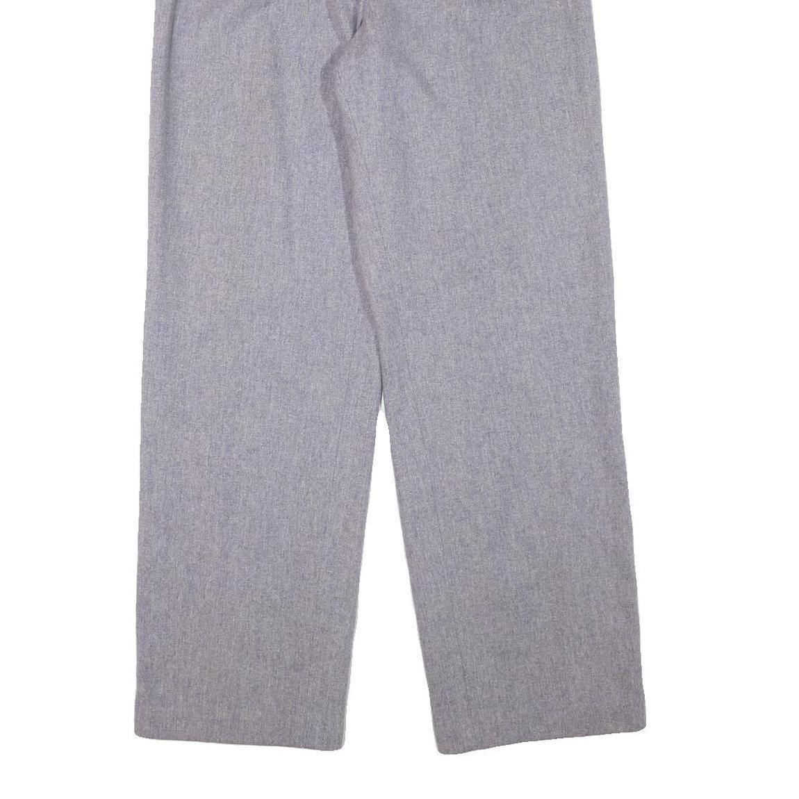 SEPRETS Womens Wool Grey Regular Fit Straight Leg Trousers W28 L31 Classic