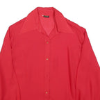 JULIETTA Womens Red Basic Long Sleeve Collared Shirt M Lightweight Polyester