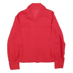 JULIETTA Womens Red Basic Long Sleeve Collared Shirt M Lightweight Polyester