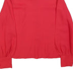 JULIETTA Womens Red Basic Long Sleeve Collared Shirt M Lightweight Polyester