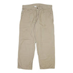 CARHARTT Mens Cotton Blend Beige Regular Fit Button Closure Trousers W40 L30