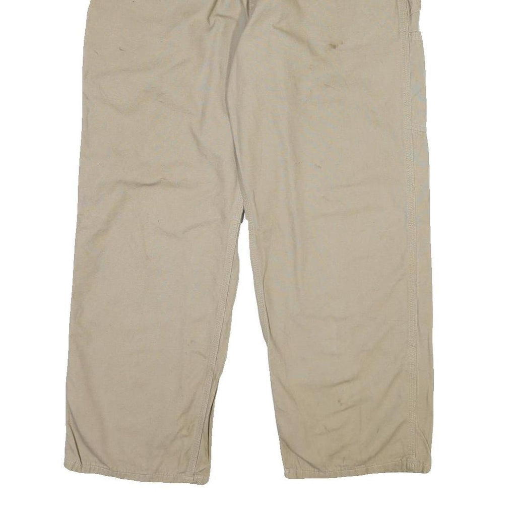 CARHARTT Mens Cotton Blend Beige Regular Fit Button Closure Trousers W40 L30